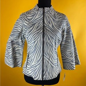 NWT L.A.L. Grey & Cream Suede Jacket